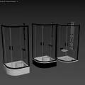 Modern Steam Shower Enclosure With Glass Door And Black Tile Wall Design