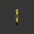 Futuristic Modern Sci Fi Weapon With Gold White Black Colors And Blue Glowing Accents