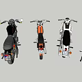 Five Different Colored Motorcycles Lined Up In A Row