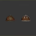 Golden And White Helmets With Badge Red Band Red Cross And Blue Emblem