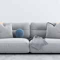modern double sofa leisure sofa 3d model
