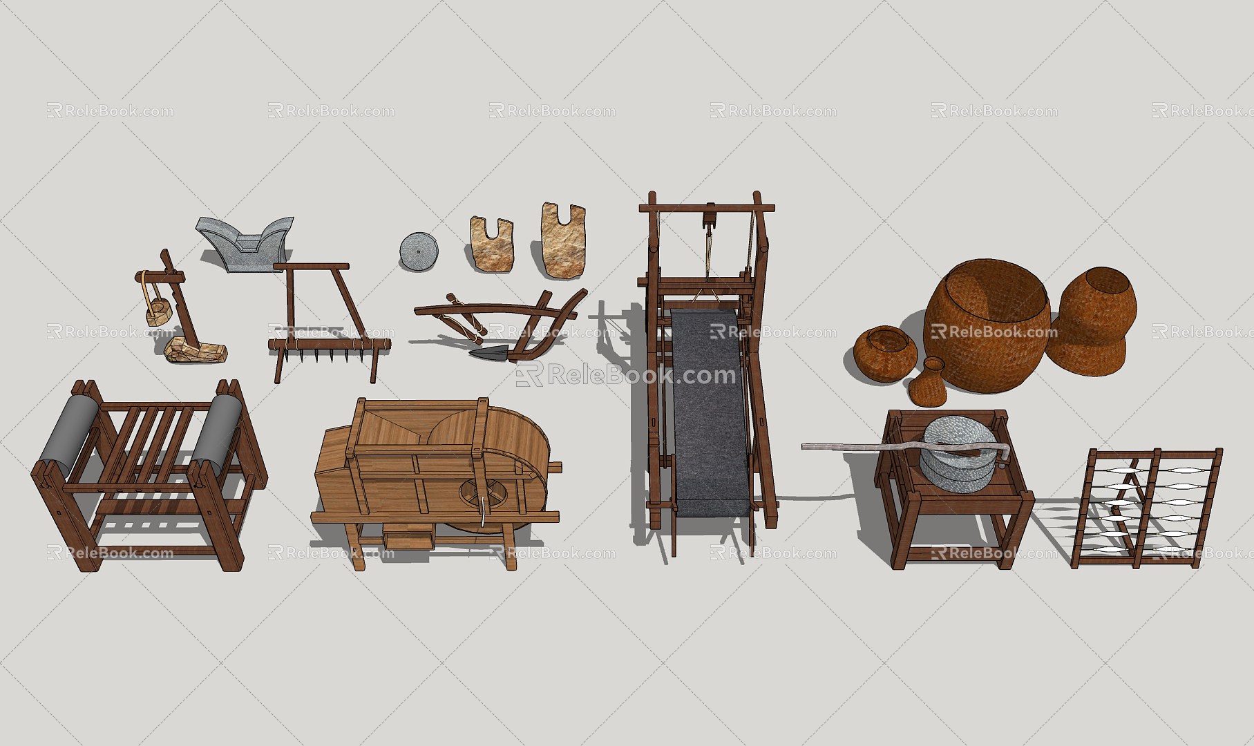 modern farm tools 3d model