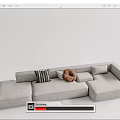 Modern corner sofa multiplayer sofa 3d model