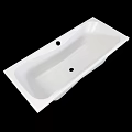 Modern White Rectangular Bathtub With Sleek Surface For Bathroom Design 3d model