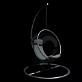 Modern Hanging Swing Chair With Circular Seat And Metal Stand Design