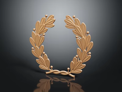 Shiny Golden Laurel Wreath Embellished High End Fashion Clothing Items 3d model