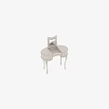 Elegant White Dining Table With Round Top Curved Legs And Gold Accents