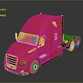 Sleek Red Semi Truck Cab With Black Trailer And Reflective Surface Design Details