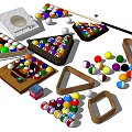 Premium Billiard Sports Equipment Including Colored Balls Cue Sticks Triangle Racks And Cases