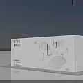 Modern Exhibition Booth Design With White Display Tables Product Racks Green Plants And Signage