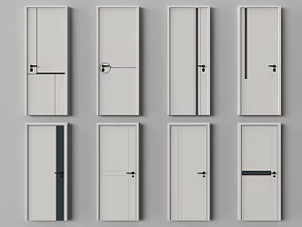 Modern Door Guest Room Door Single Door Wooden Door Swing Door 3d model