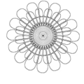 Three Ornate Golden Flower Shaped Decorative Mirrors For Wall Decor