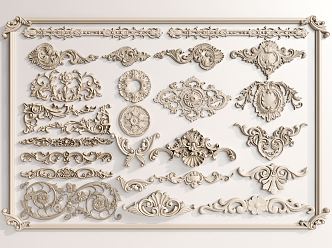 European-style carved plaster carved plaster corner plaster line relief 3d model