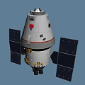 Chinese Spacecraft With Solar Panels And Rocket For Space Exploration Missions 3d model