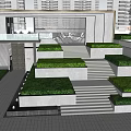 Modern Outdoor Stairs With Green Planters And Architectural Landscape Design