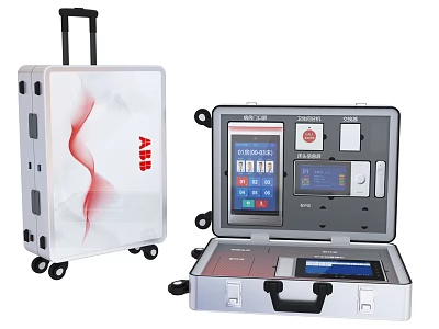 ABB Portable Equipment Case With Wheels Display Panel And Control Unit 3d model