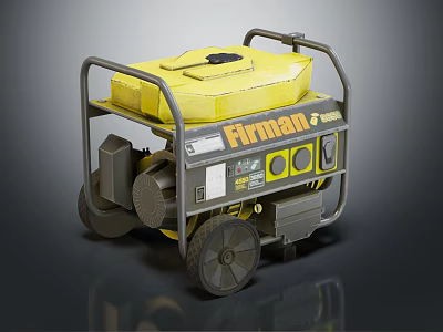 Firman Portable Generator With Wheels And Yellow Body For Outdoor Power Supply 3d model