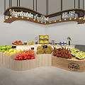 Supermarket Grocery Fresh Produce Section With Assorted Fruits And Vegetables
