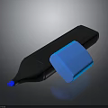 Black Marker Pen With Blue Tip And Blue Eraser For Daily Stationery Use