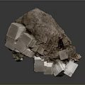 Natural Decorative Ornament Set With Rock Base And White Cubic Crystals