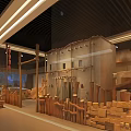 Luxurious Tobacco And Alcohol Store With Ancient Architectural Style Blue Projections And Starry Sky Background
