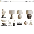 Table lamp decorative desktop ornaments combination 3d model