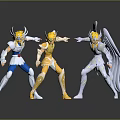 Anime Saint Seiya Action Figures in Gold Silver Blue Armor Poses