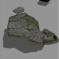 Scenic Natural Terrain With Arranged Stone Rocks Green Grass And Pathway