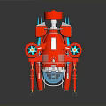 Advanced Red Water Vehicle with Transparent Cockpit Mechanical Arm and F001 Model