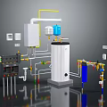 Industrial Equipment System With Water Tank Piping Valves And Control Panels