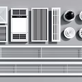 Different Styles of Air Conditioner Vents with Various Grille Designs for Home Interiors