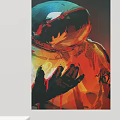 Astronaut Portrait Abstract Style With Vibrant Colors And Hand Reaching Out