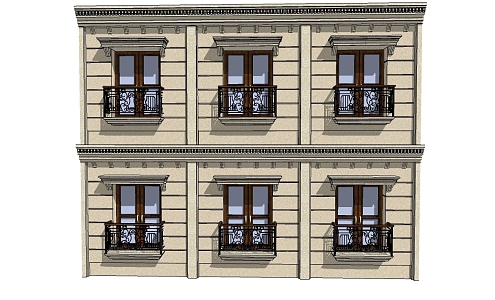 European-style component fence European-style balcony European-style protection 3d model