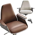 Modern Office Chair With Light Gray Fabric Dark Armrests Brown Option And Wheels