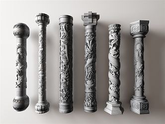 Chinese pillar 3d model