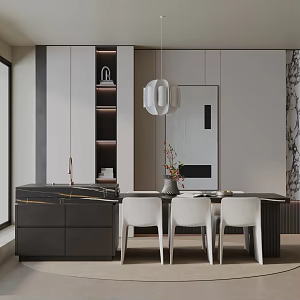 Modern dining table 3d model