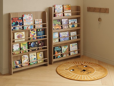 Children's Bookshelf Children's Carpet Picture Book model