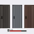 Modern Security Door in Multiple Colors with Vertical Striped Design and Sleek Handles 3d model