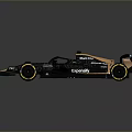 Black And Orange F1 Race Car With Sleek Design And Sporty Racing Wheels