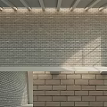 Gray Brick Wall Structure With Horizontal Pattern And Shadow Effects 3d model