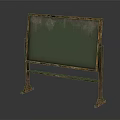 Vintage Wall Hanging Blackboard with Wooden Frame Green Surface and Metal Stand