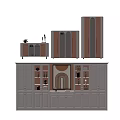 Modern Wine Cabinet Design With Glass Doors Wooden Panels And Storage Shelves