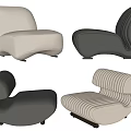 Quiet single sofa 3d model