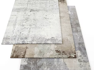 Square Rugs with Neutral Tones and Textured Patterns for Modern Home Interior 3d model