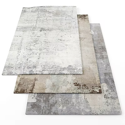 Square Rugs with Neutral Tones and Textured Patterns for Modern Home Interior 3d model