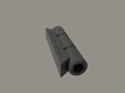 Black Mechanical Hinge Component With Cylindrical Body And Flat Plate Structure 3d model
