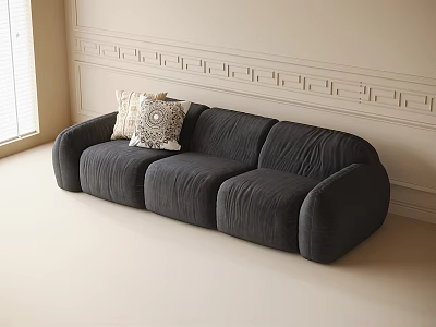 French Three-Person Sofa 3d model