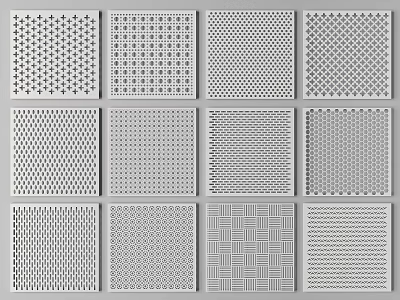 Modern aluminum gusset plate punching plate perforated plate 3d model