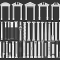 European Roman Column Square Column Round Column Decorative Column Gypsum Column 3d model