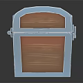 3D Rendered Wooden Treasure Chest With Blue Metal Straps And Lock